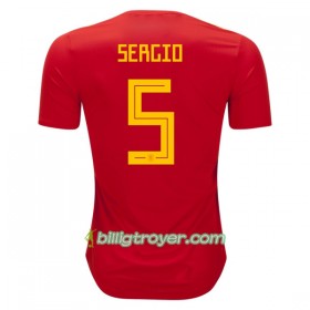 Billige Fotballdrakter Spania Sergio Busquets 5 VM 2018 Hjemmedraktsett